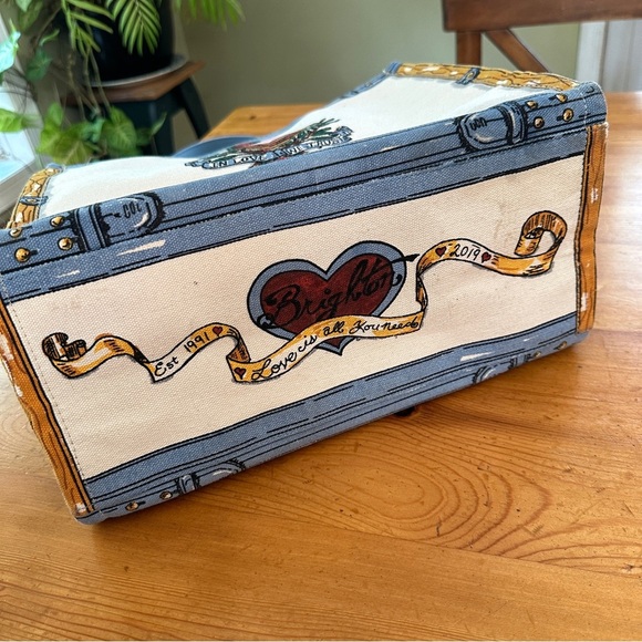 Brighton Tote Bag In Love We Trust Heart Dog Tom Clancy Artwork Shopper NWOT - Picture 8 of 8